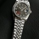Premium Replica Uhr Rolex Datejust m126334-0006 graues Zifferblatt mit Diamantindizes 41mm