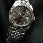 Premium Replica Uhr Rolex Datejust m126334-0006 graues Zifferblatt mit Diamantindizes 41mm