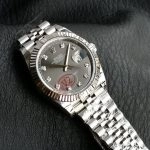 Premium Replica Uhr Rolex Datejust m126334-0006 graues Zifferblatt mit Diamantindizes 41mm