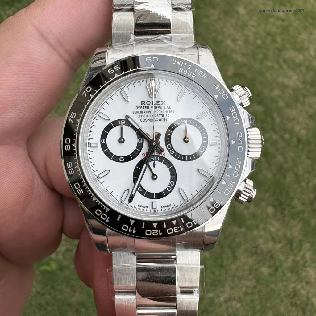 1:1 Super Clone Uhr Rolex Daytona 126500LN-0001 Panda-Zifferblatt Edelstahl 40mm