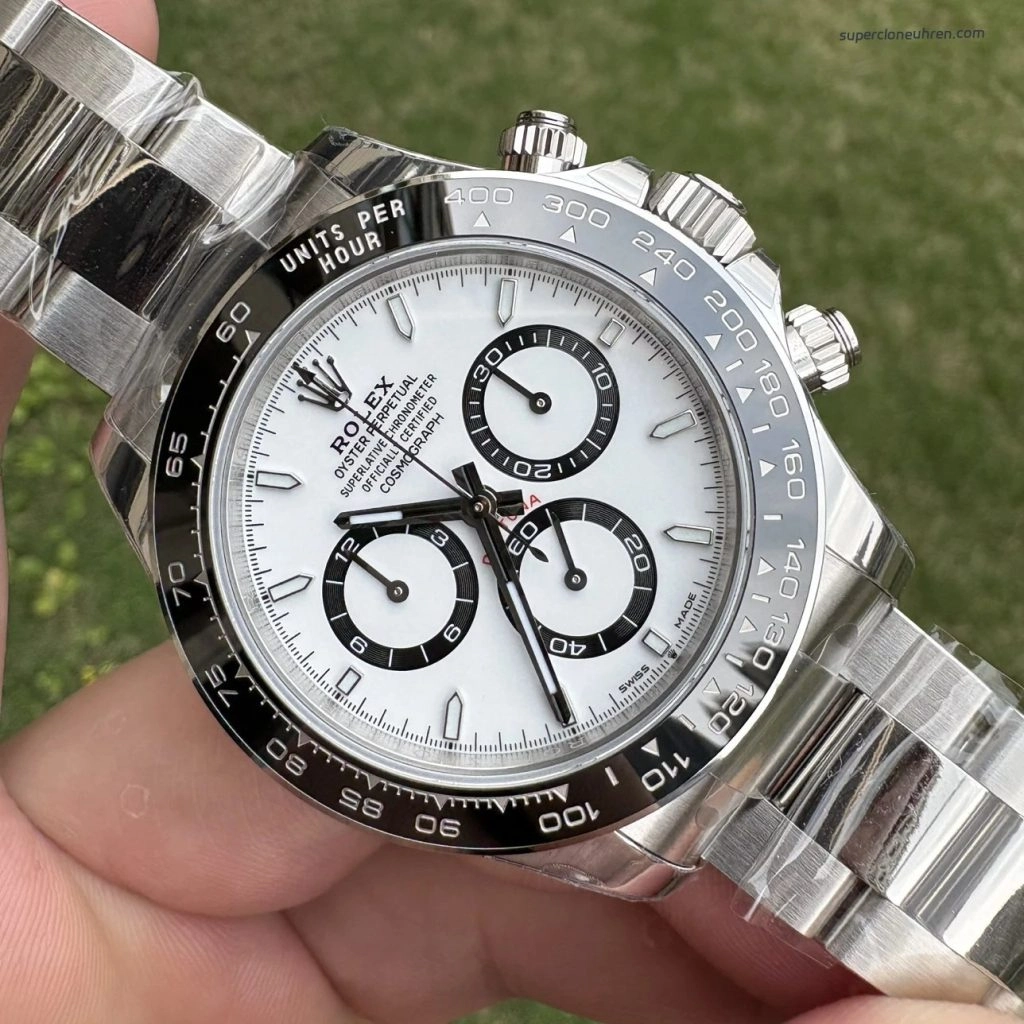 1:1 Super Clone Uhr Rolex Daytona 126500LN-0001 Panda-Zifferblatt Edelstahl 40mm