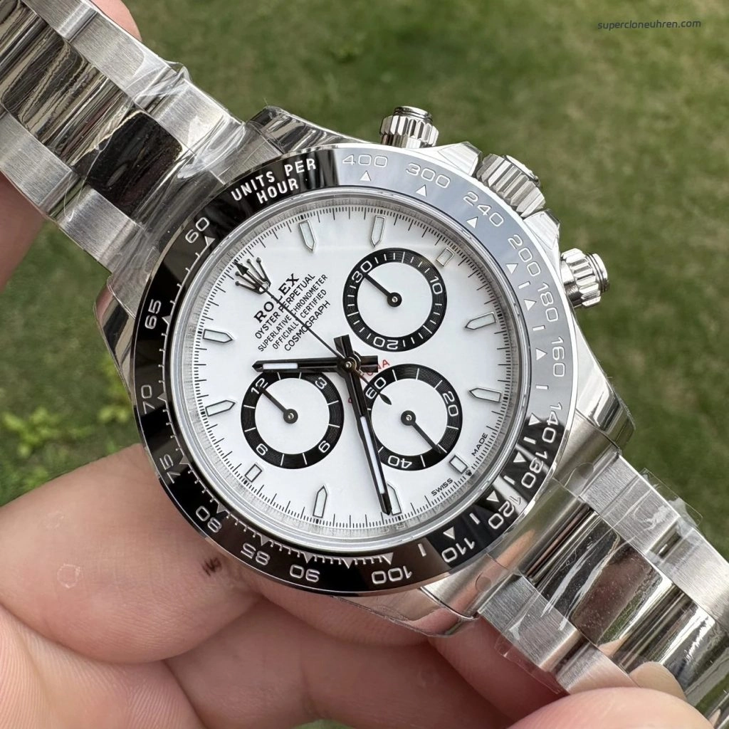 1:1 Super Clone Uhr Rolex Daytona 126500LN-0001 Panda-Zifferblatt Edelstahl 40mm