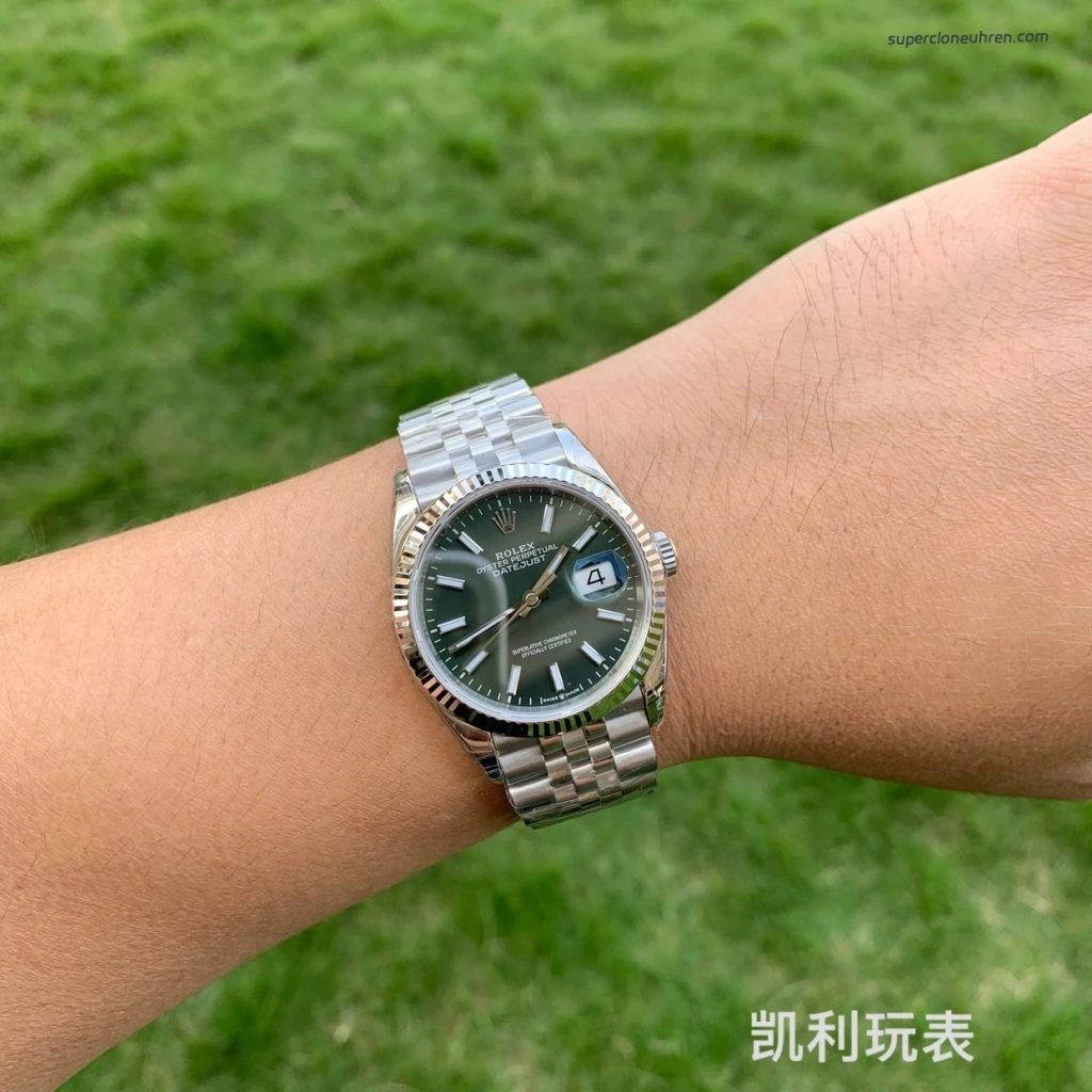 1:1 Super Clone Uhr Rolex Datejust m126234-0051 mintgrünes Zifferblatt mit Jubilé-Band 36mm