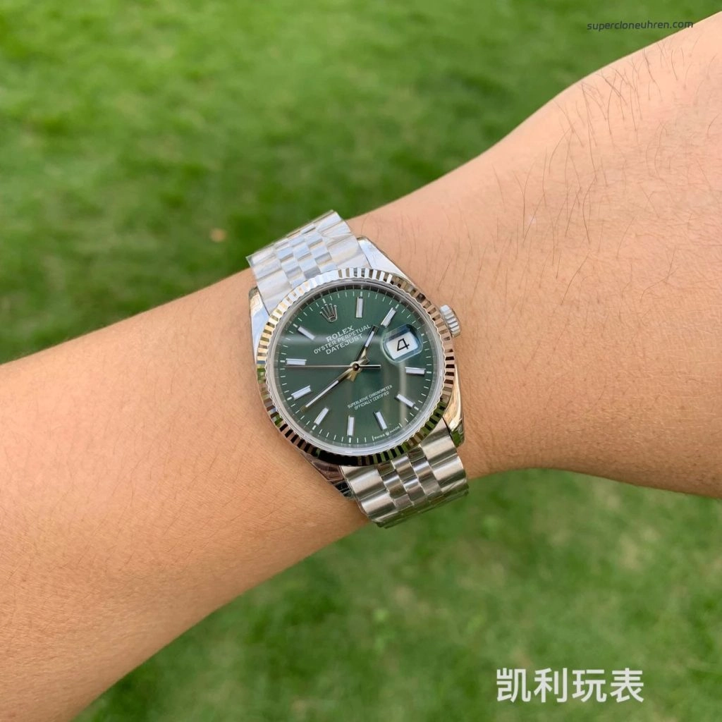 1:1 Super Clone Uhr Rolex Datejust m126234-0051 mintgrünes Zifferblatt mit Jubilé-Band 36mm