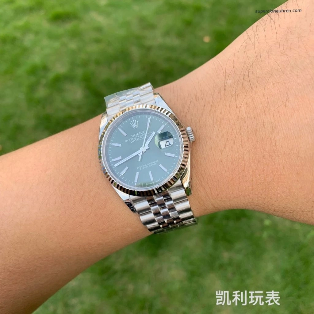 1:1 Super Clone Uhr Rolex Datejust m126234-0051 mintgrünes Zifferblatt mit Jubilé-Band 36mm
