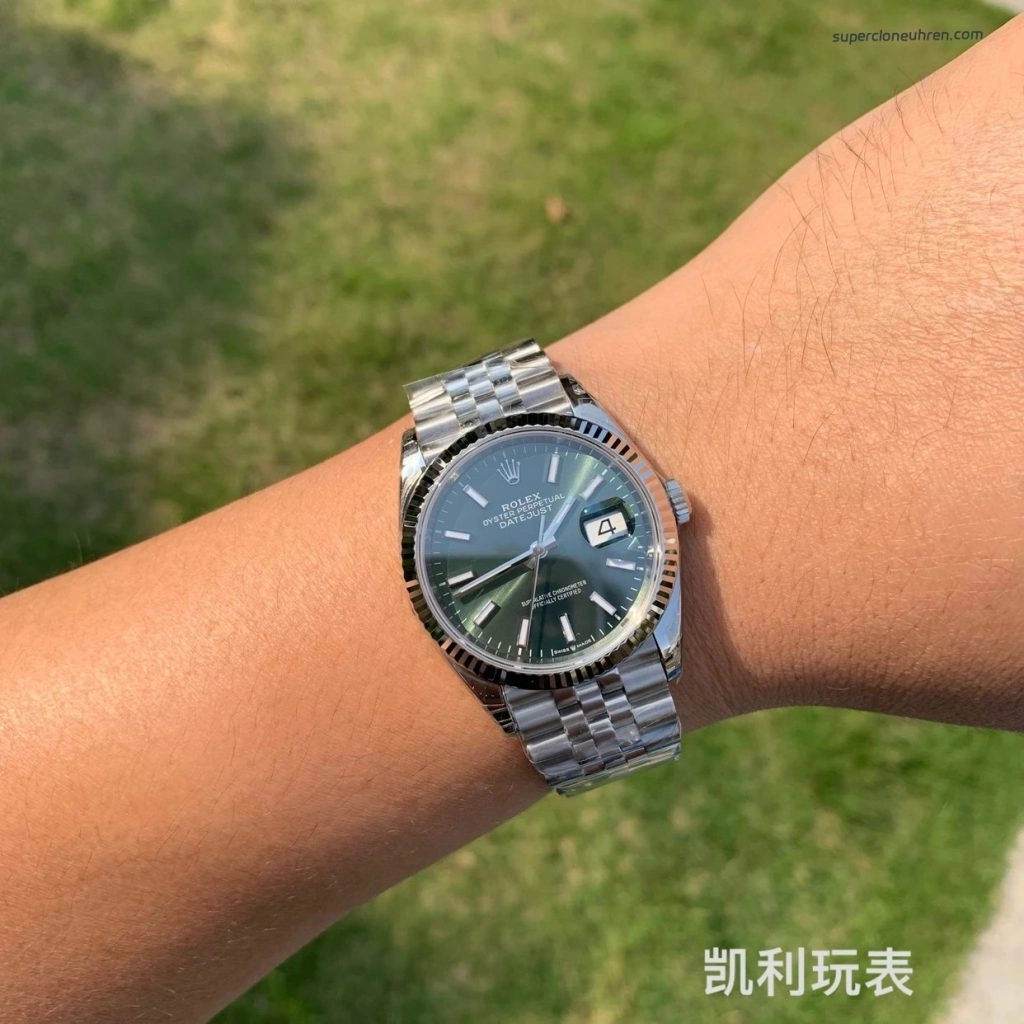 1:1 Super Clone Uhr Rolex Datejust m126234-0051 mintgrünes Zifferblatt mit Jubilé-Band 36mm