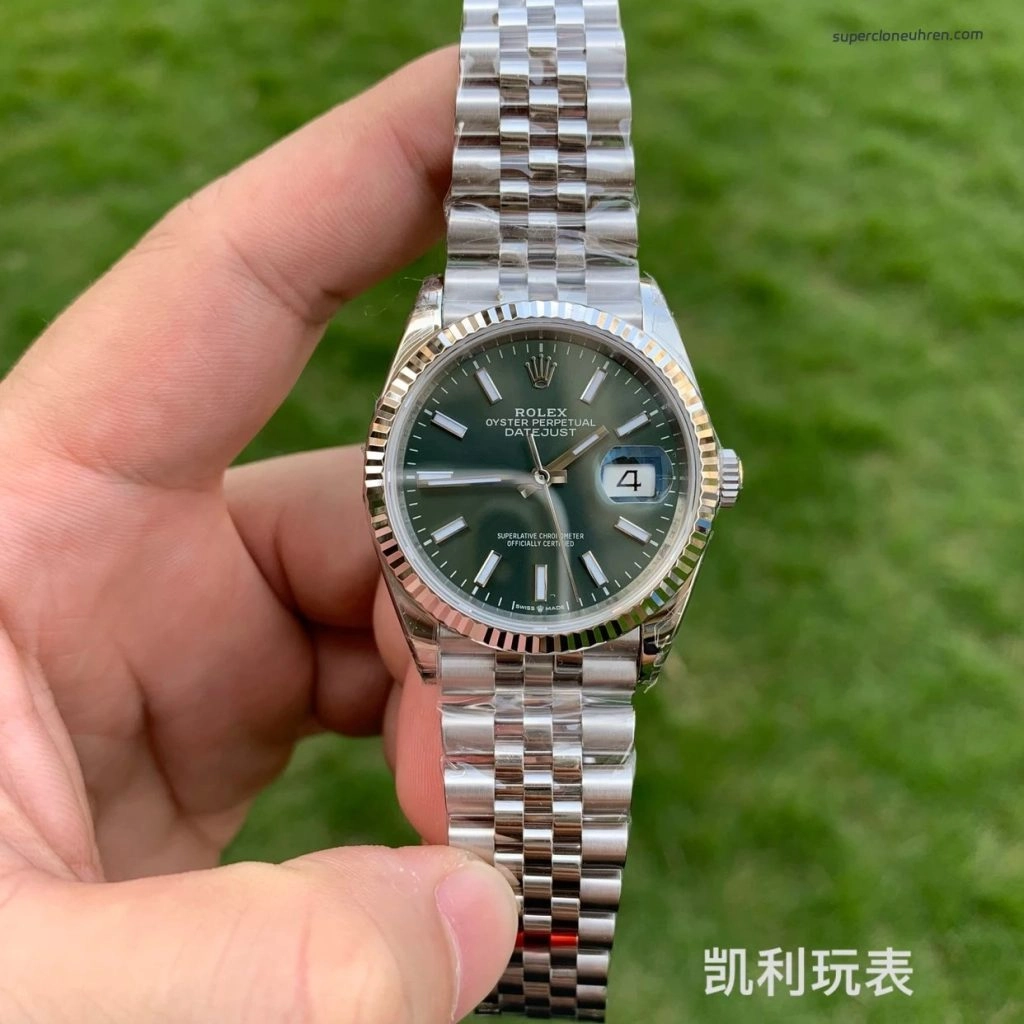 1:1 Super Clone Uhr Rolex Datejust m126234-0051 mintgrünes Zifferblatt mit Jubilé-Band 36mm