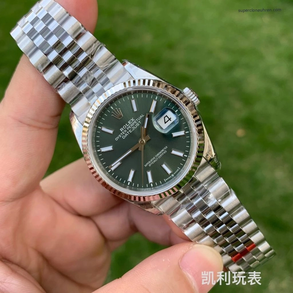 1:1 Super Clone Uhr Rolex Datejust m126234-0051 mintgrünes Zifferblatt mit Jubilé-Band 36mm