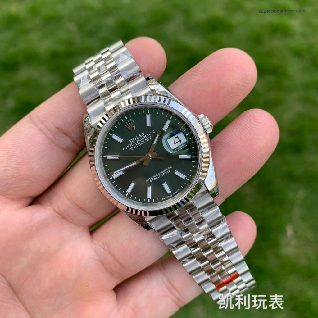 1:1 Super Clone Uhr Rolex Datejust m126234-0051 mintgrünes Zifferblatt mit Jubilé-Band 36mm
