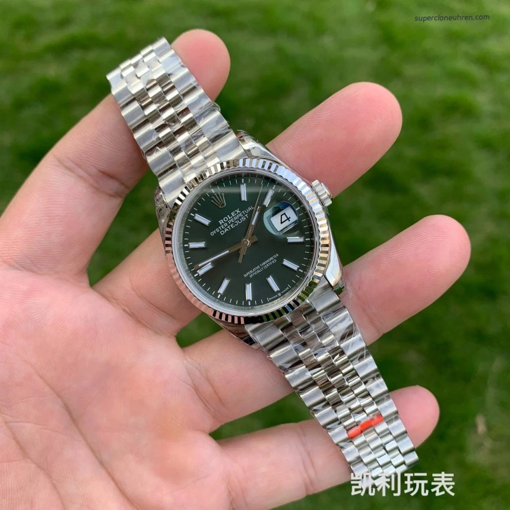 1:1 Super Clone Uhr Rolex Datejust m126234-0051 mintgrünes Zifferblatt mit Jubilé-Band 36mm