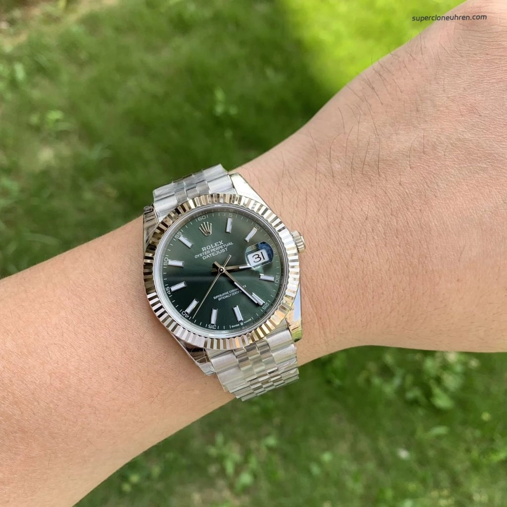 Super Clone Rolex Datejust 126334 mintgrünes Zifferblatt mit Jubilee-Band 41mm