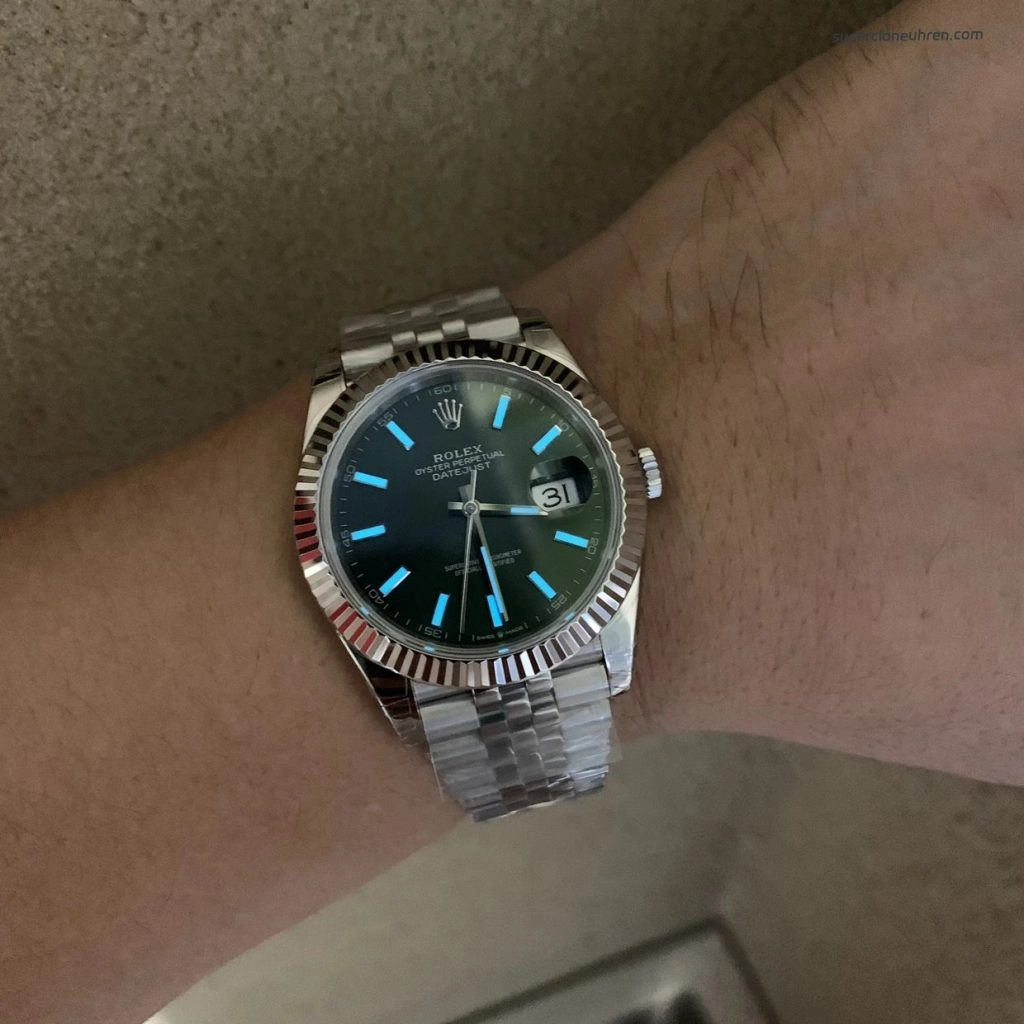 Super Clone Rolex Datejust 126334 mintgrünes Zifferblatt mit Jubilee-Band 41mm