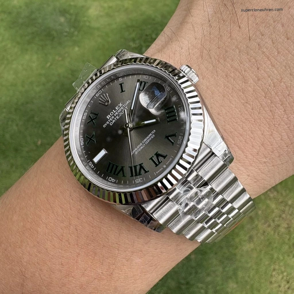 1:1 Super Clone Uhr Rolex Datejust 126334 grünes Zifferblatt Edelstahl 41 mm