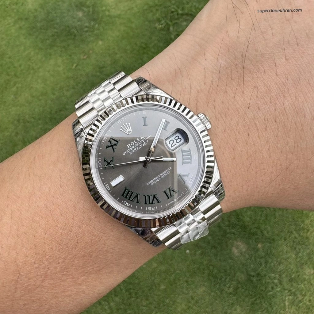 1:1 Super Clone Uhr Rolex Datejust 126334 grünes Zifferblatt Edelstahl 41 mm