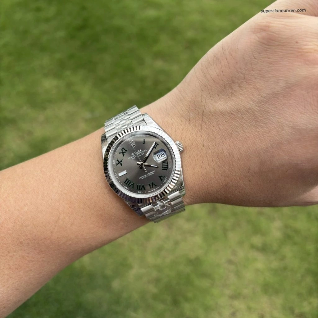 1:1 Super Clone Uhr Rolex Datejust 126334 grünes Zifferblatt Edelstahl 41 mm