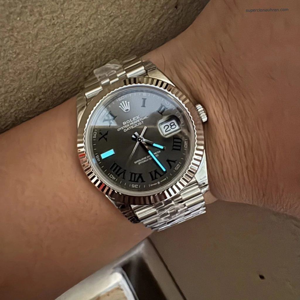 1:1 Super Clone Uhr Rolex Datejust 126334 grünes Zifferblatt Edelstahl 41 mm