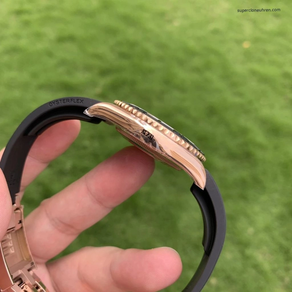 Premium Replica Uhr Rolex Yacht-Master 126655 Roségold mit Kautschukband 40 mm