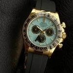 Premium Replica Uhr Rolex Daytona M126518LN-0014 mit türkisblauem Zifferblatt und Oysterflex-Band 40mm
