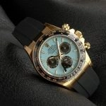 Premium Replica Uhr Rolex Daytona M126518LN-0014 mit türkisblauem Zifferblatt und Oysterflex-Band 40mm
