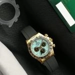 Premium Replica Uhr Rolex Daytona M126518LN-0014 mit türkisblauem Zifferblatt und Oysterflex-Band 40mm