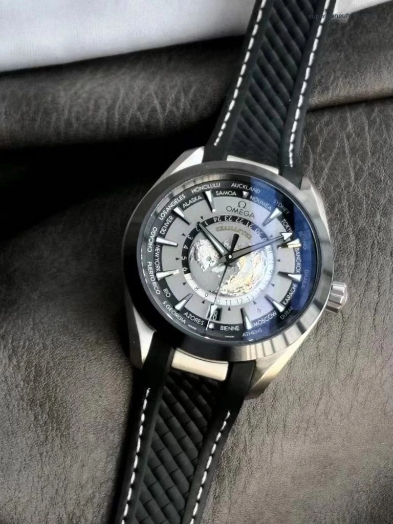 Premium Replica Uhr Omega Seamaster Aqua Terra Worldtimer 220.92.43.22.99.001 Titan 43 mm