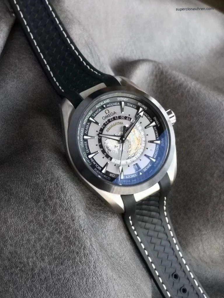 Premium Replica Uhr Omega Seamaster Aqua Terra Worldtimer 220.92.43.22.99.001 Titan 43 mm