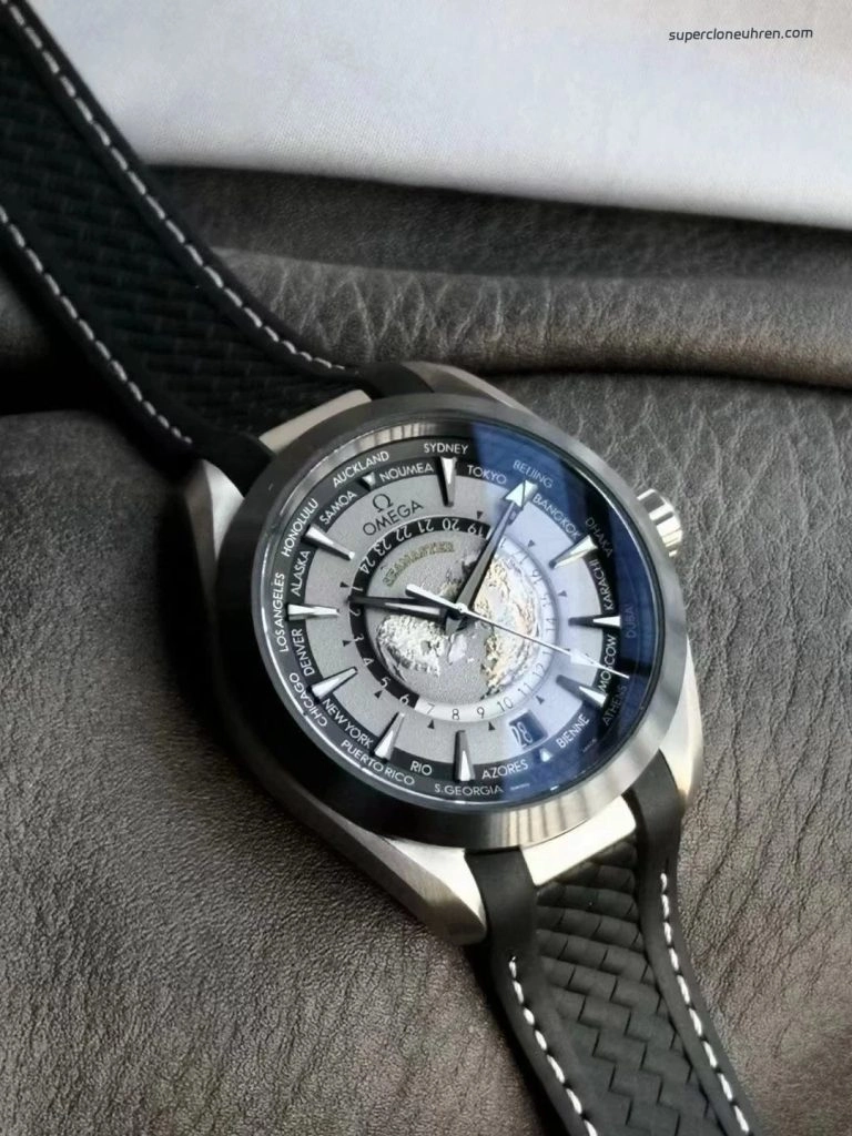Premium Replica Uhr Omega Seamaster Aqua Terra Worldtimer 220.92.43.22.99.001 Titan 43 mm