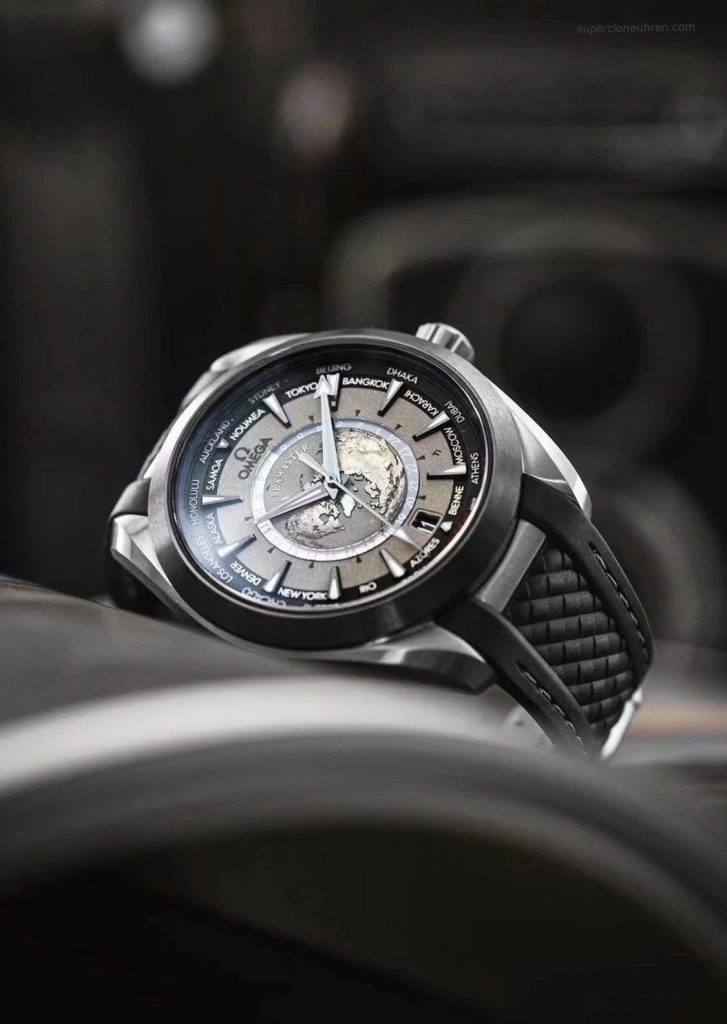 Premium Replica Uhr Omega Seamaster Aqua Terra Worldtimer 220.92.43.22.99.001 Titan 43 mm