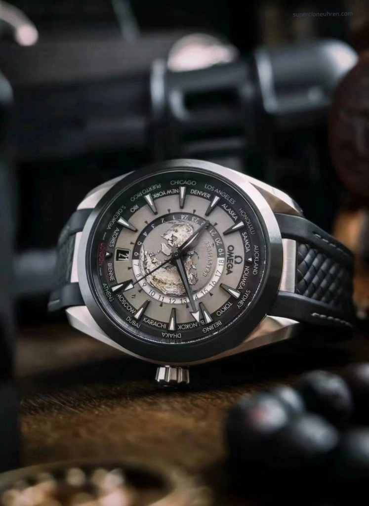 Premium Replica Uhr Omega Seamaster Aqua Terra Worldtimer 220.92.43.22.99.001 Titan 43 mm