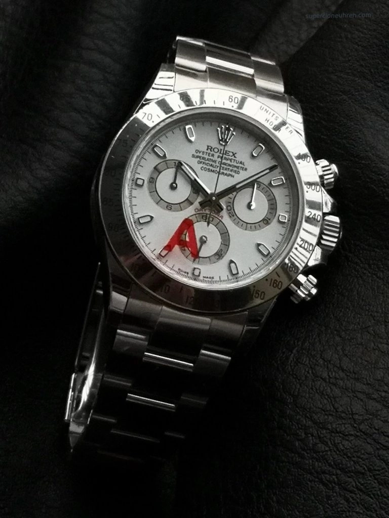 Super Clone Rolex Daytona 116520 weißes Zifferblatt Edelstahl 40 mm
