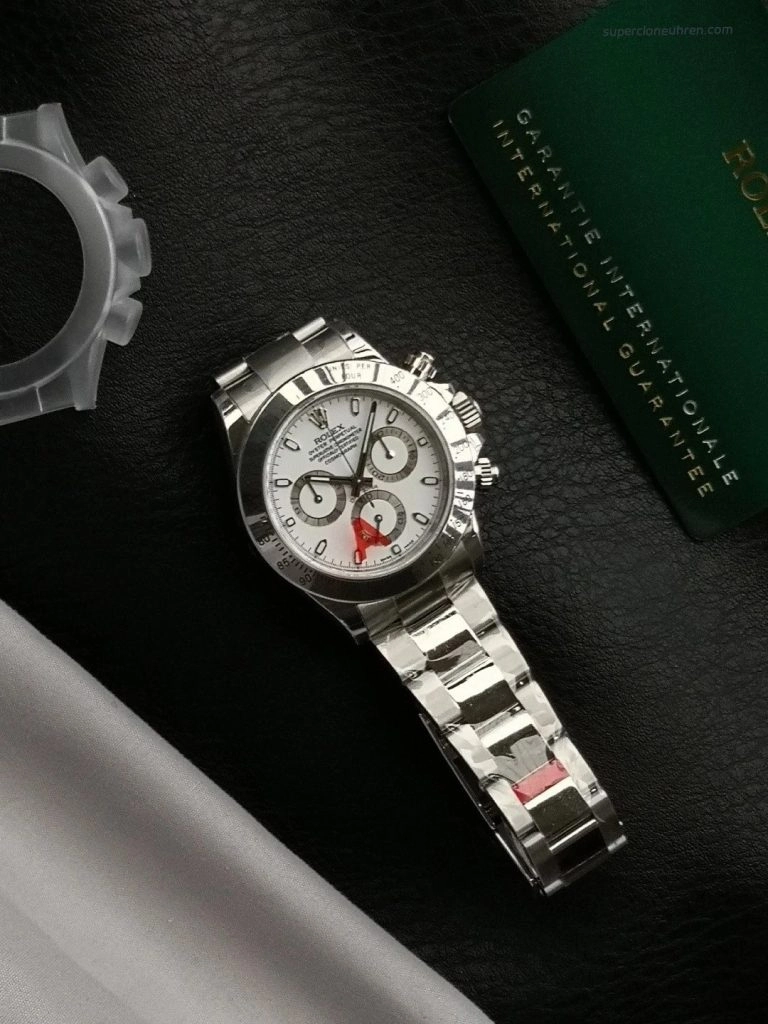 Super Clone Rolex Daytona 116520 weißes Zifferblatt Edelstahl 40 mm