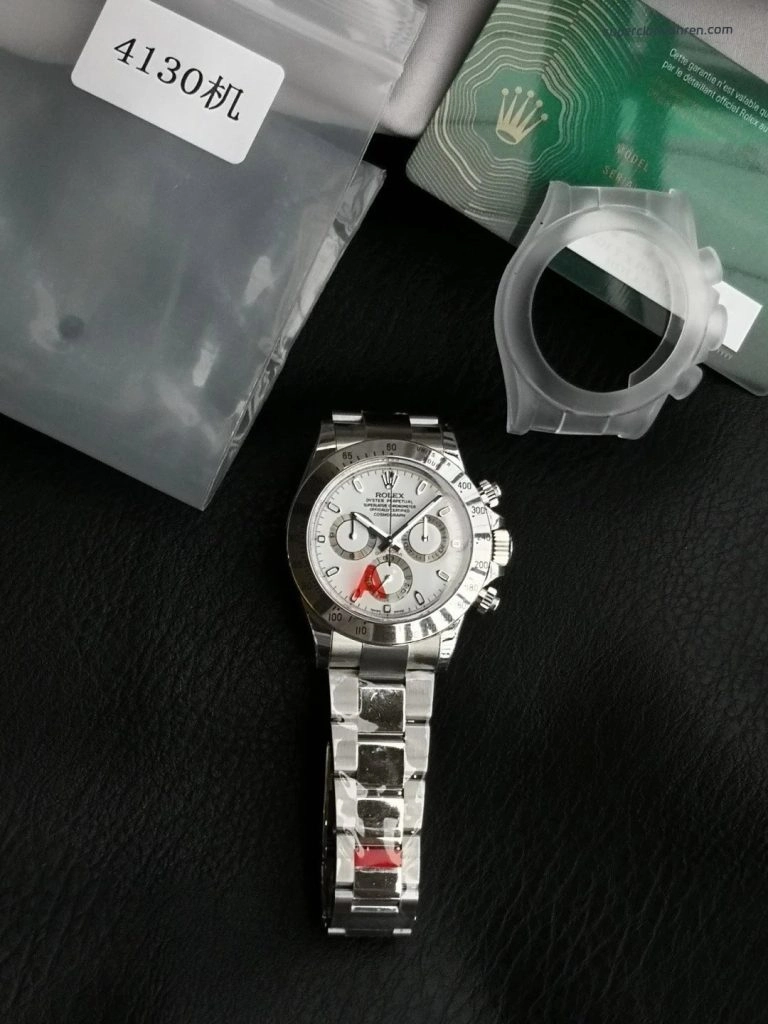 Super Clone Rolex Daytona 116520 weißes Zifferblatt Edelstahl 40 mm