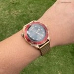 Premium Replica Uhr Omega Seamaster Diver 210.90.42.20.01.003 in Burgunderrot Bronze-Gold 42mm