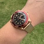 Premium Replica Uhr Omega Seamaster Diver 210.90.42.20.01.003 in Burgunderrot Bronze-Gold 42mm