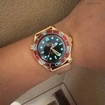 Premium Replica Uhr Omega Seamaster Diver 210.90.42.20.01.003 in Burgunderrot Bronze-Gold 42mm