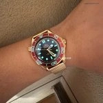 Premium Replica Uhr Omega Seamaster Diver 210.90.42.20.01.003 in Burgunderrot Bronze-Gold 42mm