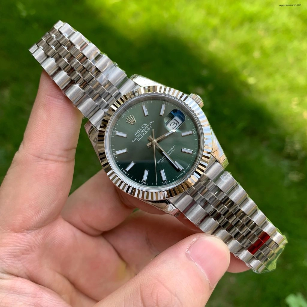Super Clone Rolex Datejust 126334 mintgrünes Zifferblatt mit Jubilee-Band 41mm