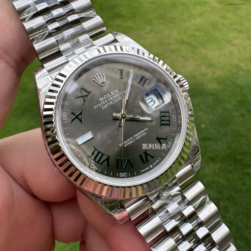 1:1 Super Clone Uhr Rolex Datejust 126334 grünes Zifferblatt Edelstahl 41 mm