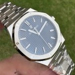 Premium Replica Uhr Audemars Piguet Royal Oak 15500ST.OO.1220ST.01 blaues Zifferblatt Edelstahl 41 mm