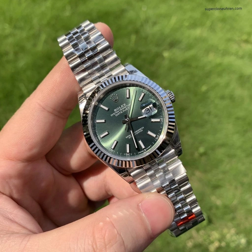 Super Clone Rolex Datejust 126334 mintgrünes Zifferblatt mit Jubilee-Band 41mm