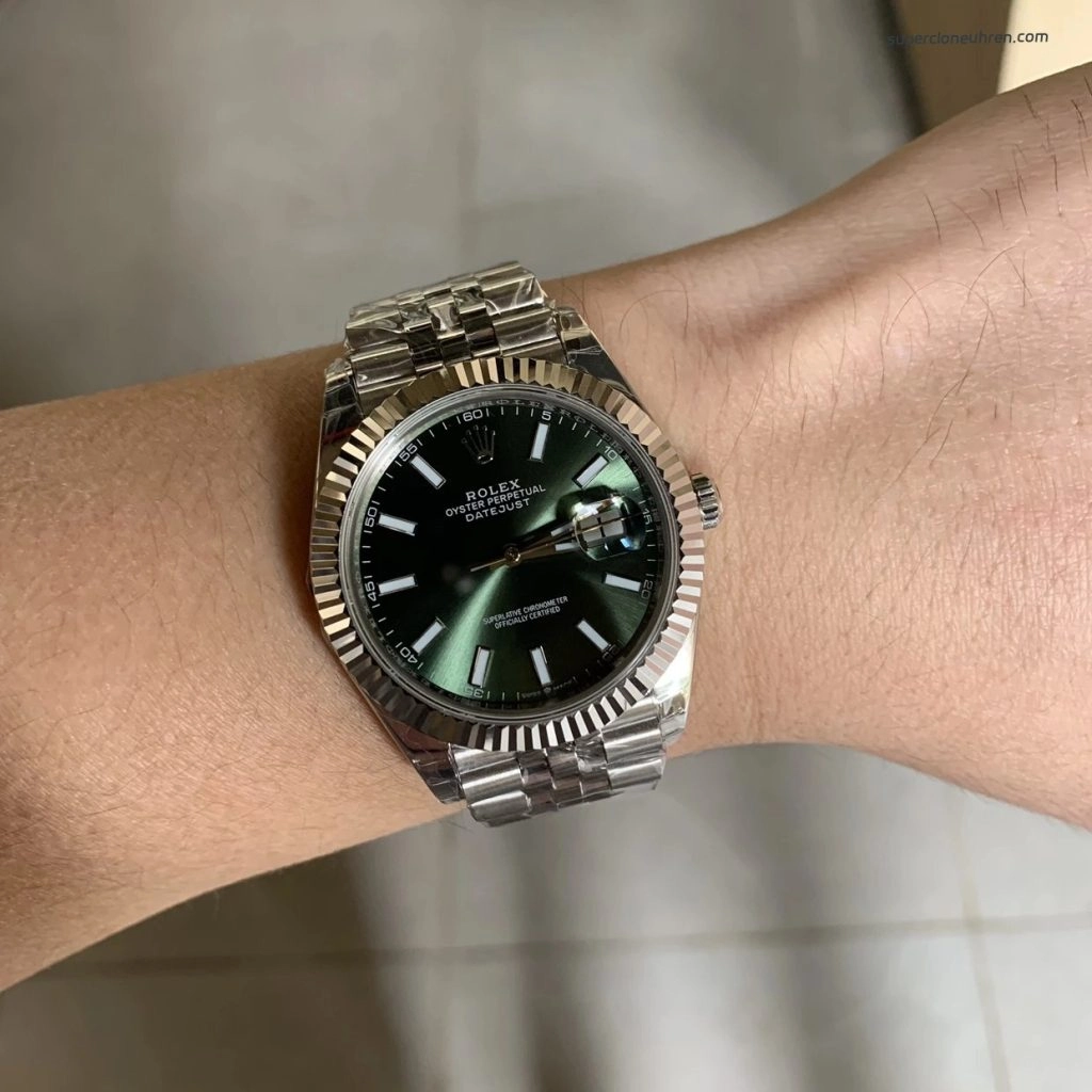 Super Clone Rolex Datejust 126334 mintgrünes Zifferblatt mit Jubilee-Band 41mm