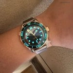 Super Clone Omega Seamaster 210.90.42.20.10.001 Bronze-Gold Titan Mesh-Armband 42 mm