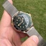 Super Clone Omega Seamaster 210.90.42.20.10.001 Bronze-Gold Titan Mesh-Armband 42 mm