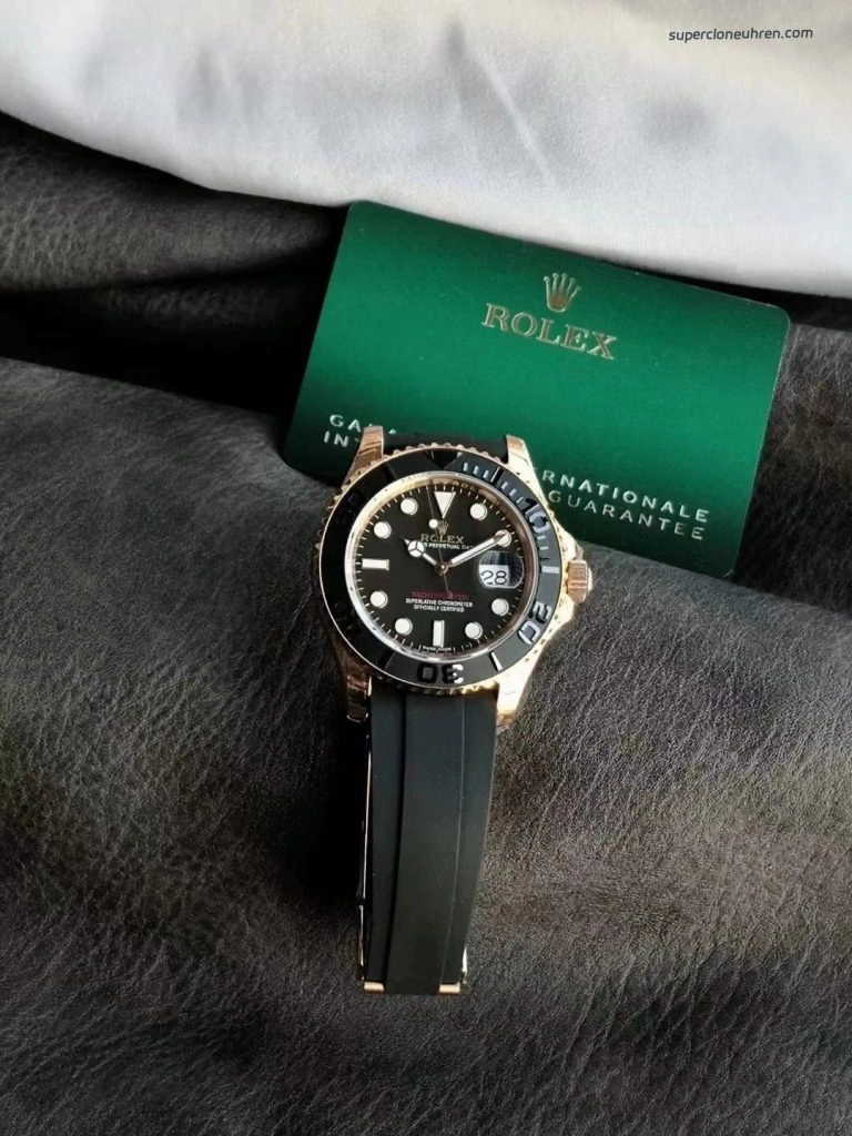 1:1 Super Clone Uhr Rolex Yacht-Master 116655 Roségold mit Oysterflex 40mm