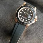 1:1 Super Clone Uhr Rolex Yacht-Master 116655 Roségold mit Oysterflex 40mm