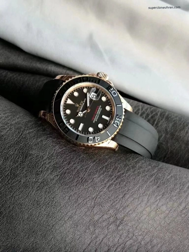 1:1 Super Clone Uhr Rolex Yacht-Master 116655 Roségold mit Oysterflex 40mm