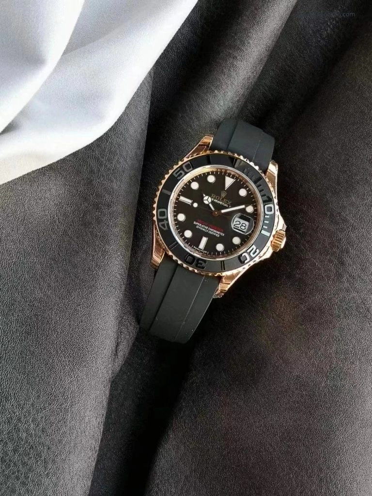 1:1 Super Clone Uhr Rolex Yacht-Master 116655 Roségold mit Oysterflex 40mm