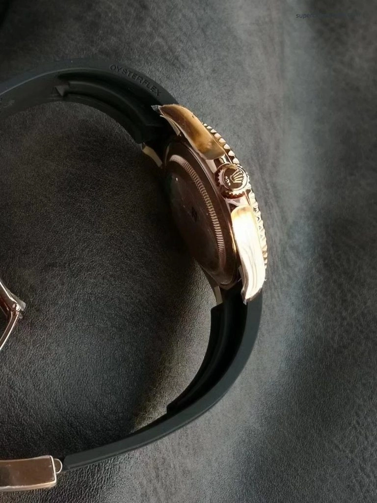 1:1 Super Clone Uhr Rolex Yacht-Master 116655 Roségold mit Oysterflex 40mm