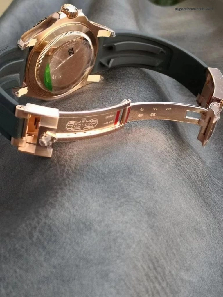 1:1 Super Clone Uhr Rolex Yacht-Master 116655 Roségold mit Oysterflex 40mm