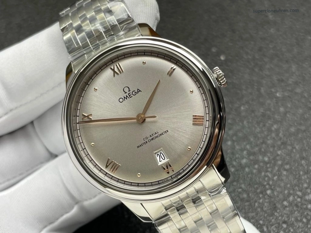 Premium Replica Uhr Omega De Ville 434.10.40.20.06.001 Edelstahl mit goldfarbenen Zeigern 40mm